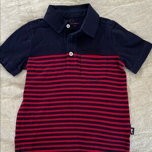 Vineyard Vines Kids Polo in Navy and Red Stripes